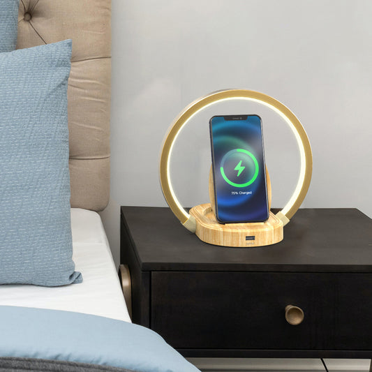 Phone Holder with Bluetooth Speaker, Table Light & Wireless Charger