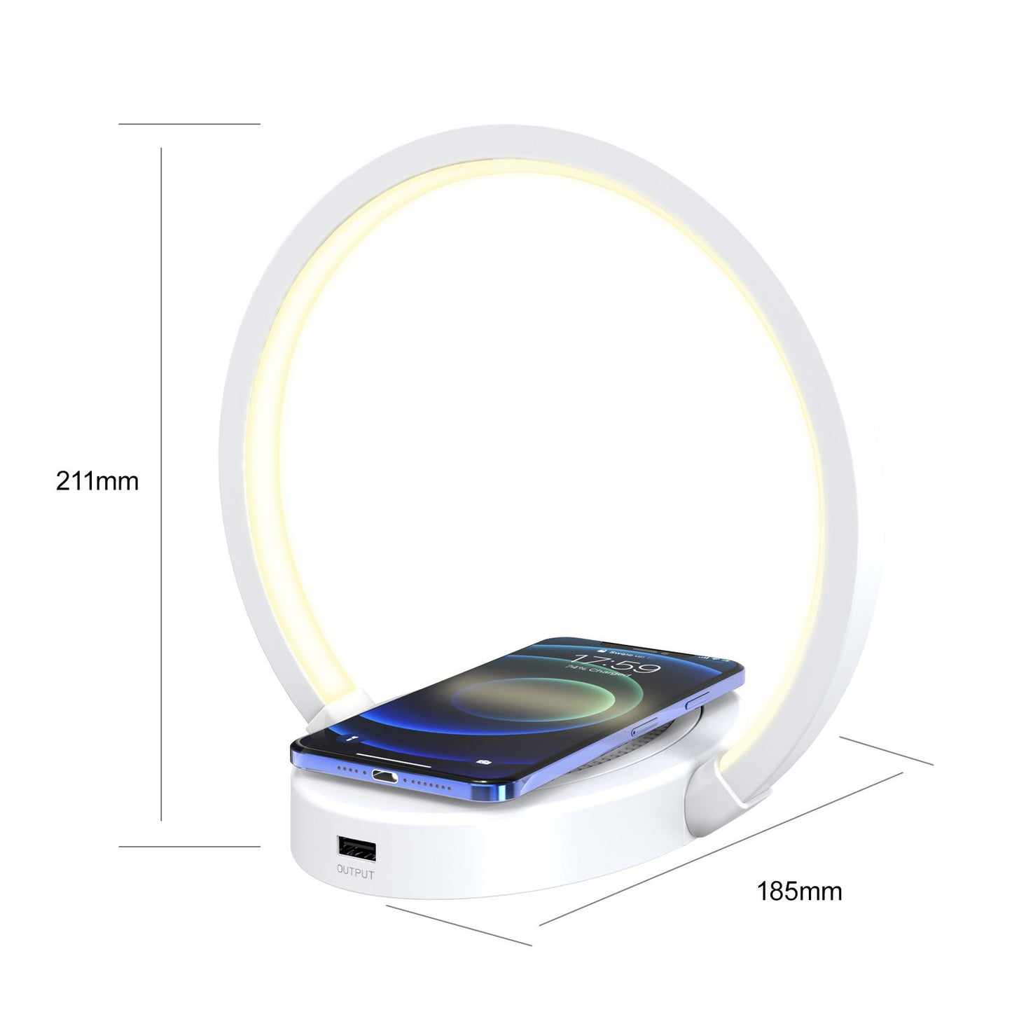 Phone Holder with Bluetooth Speaker, Table Light & Wireless Charger