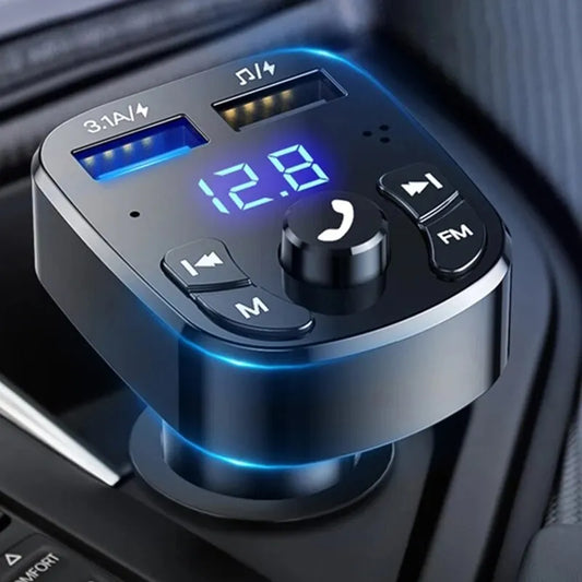 Dual Usb Bluetooth Fm Transmitter Car Kit