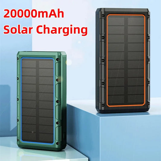 Wireless Solar 20000mAh Powerbank with Bluetooth Speaker & Lamp