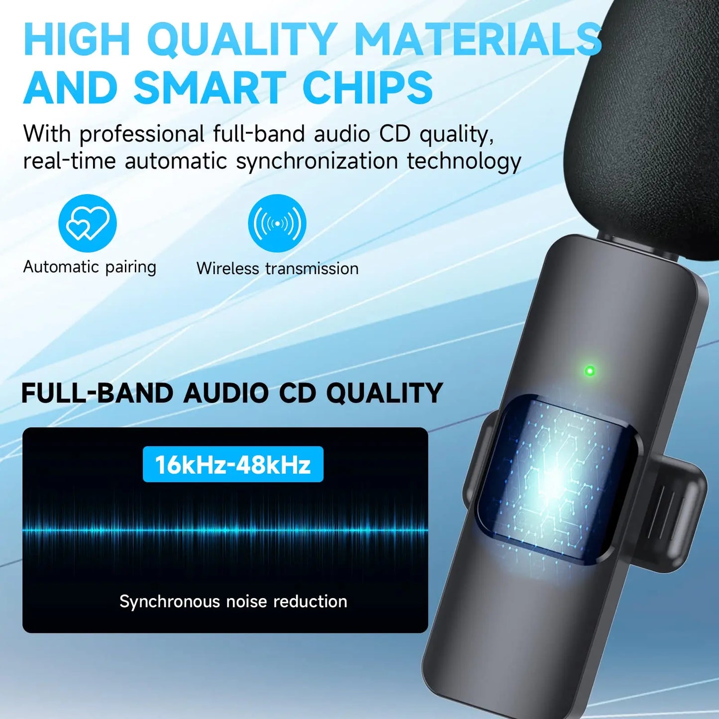 Wireless Portable Audio Recording Mic for Iphone & Android