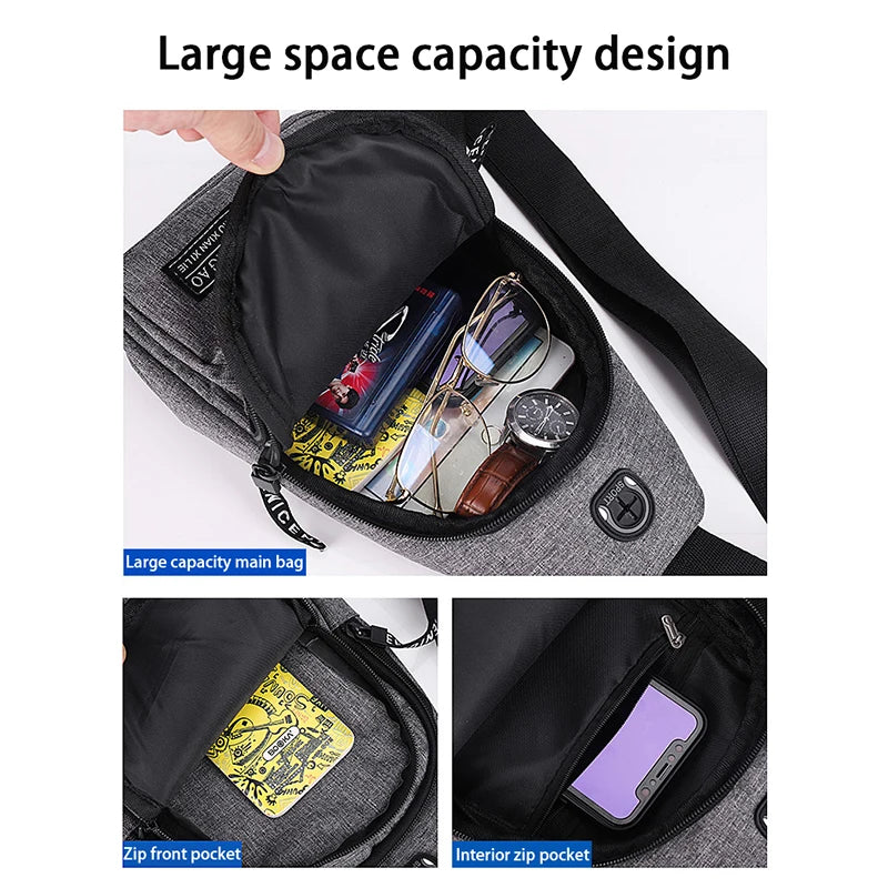 Travel Multifunctional USB Chest Bag