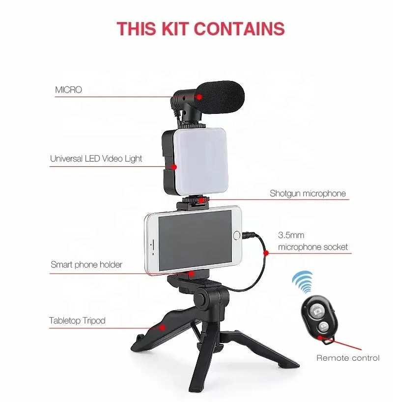 Smartphone Vlogging Kit With Tripod