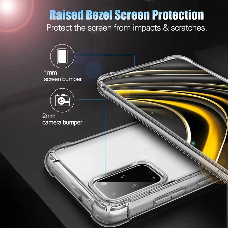 Shockproof Clear Phone Case For Samsung Galaxy S23 S22 Ultra S21 S20 Fe S10 Plus