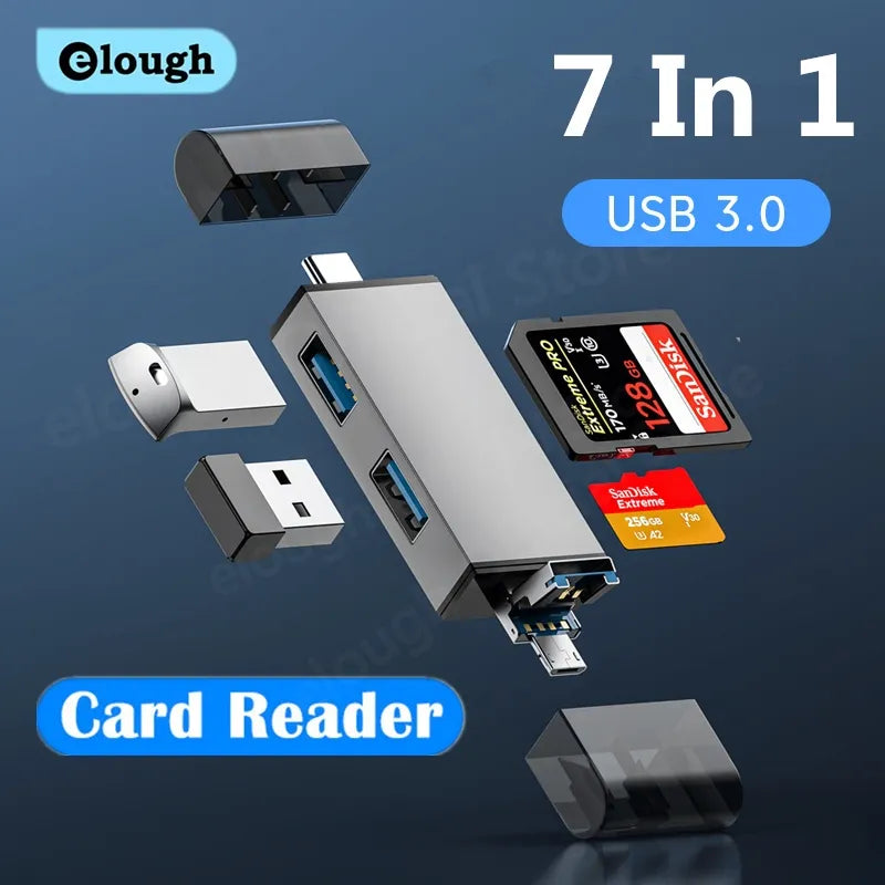 7 In 1 Multifunctional Usb 3.0 Card Reader