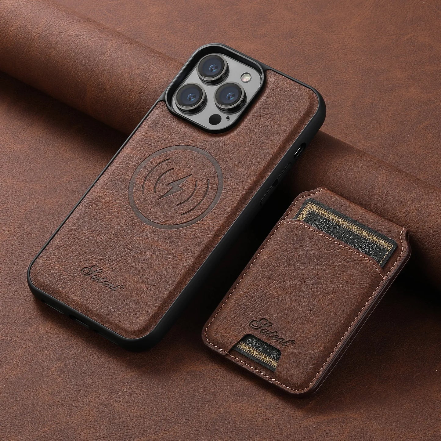 Leather Wallet Phone Case & Card Holder For iPhone