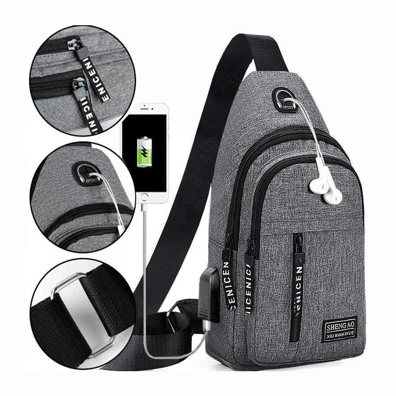 Travel Multifunctional USB Chest Bag