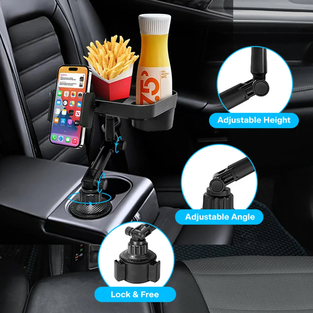 Car Cup Phone Holder Stand with Tray