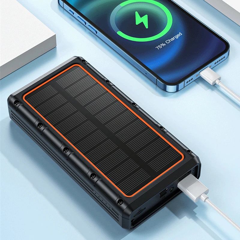 Wireless Solar 20000mAh Powerbank with Bluetooth Speaker & Lamp