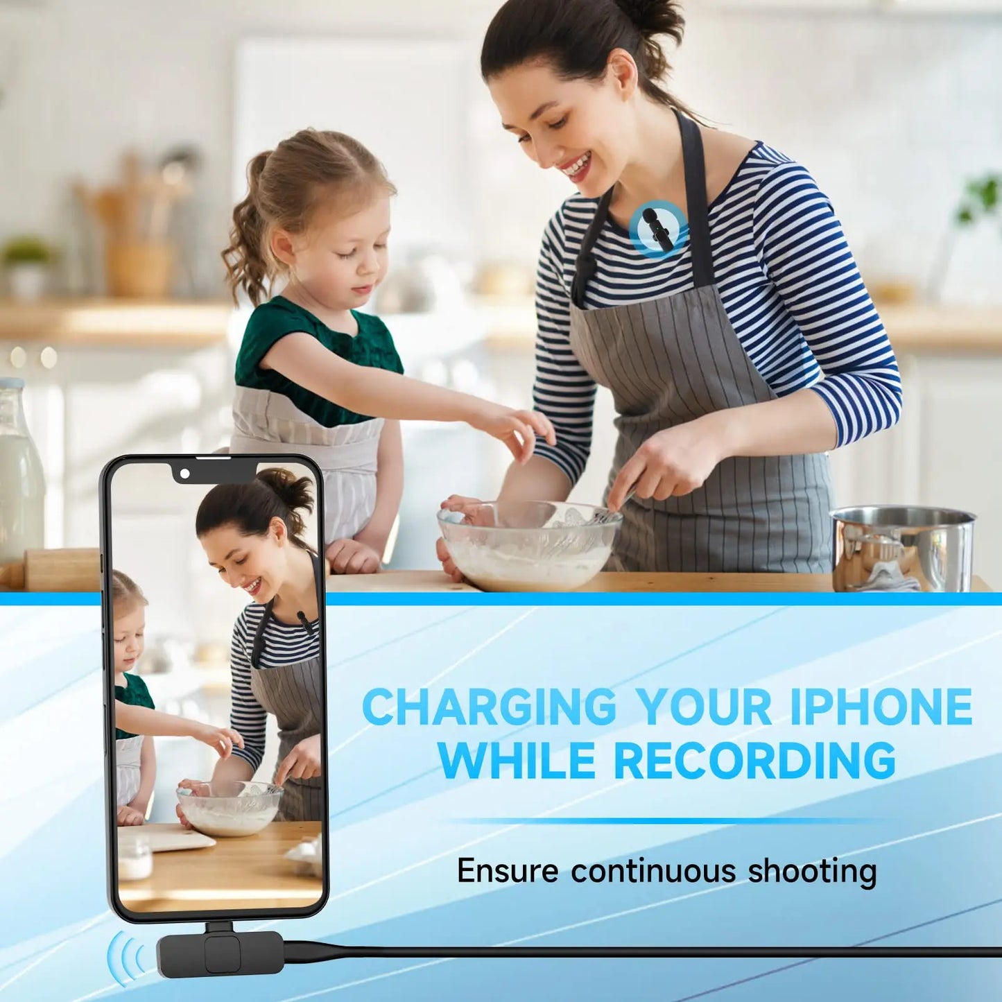 Wireless Portable Audio Recording Mic for Iphone & Android