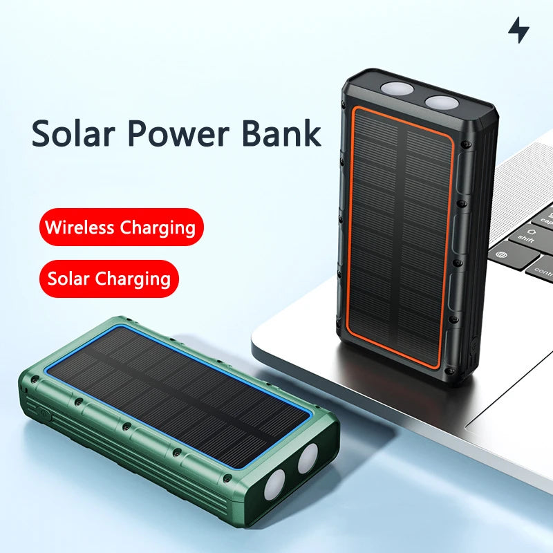 Wireless Solar 20000mAh Powerbank with Bluetooth Speaker & Lamp