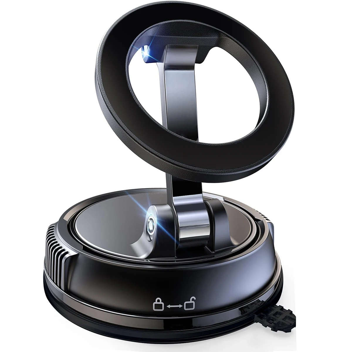 magnetic suction cup phone mount for magsafe 360° adjustable magnetic car phone holder pocket size foldable car mount