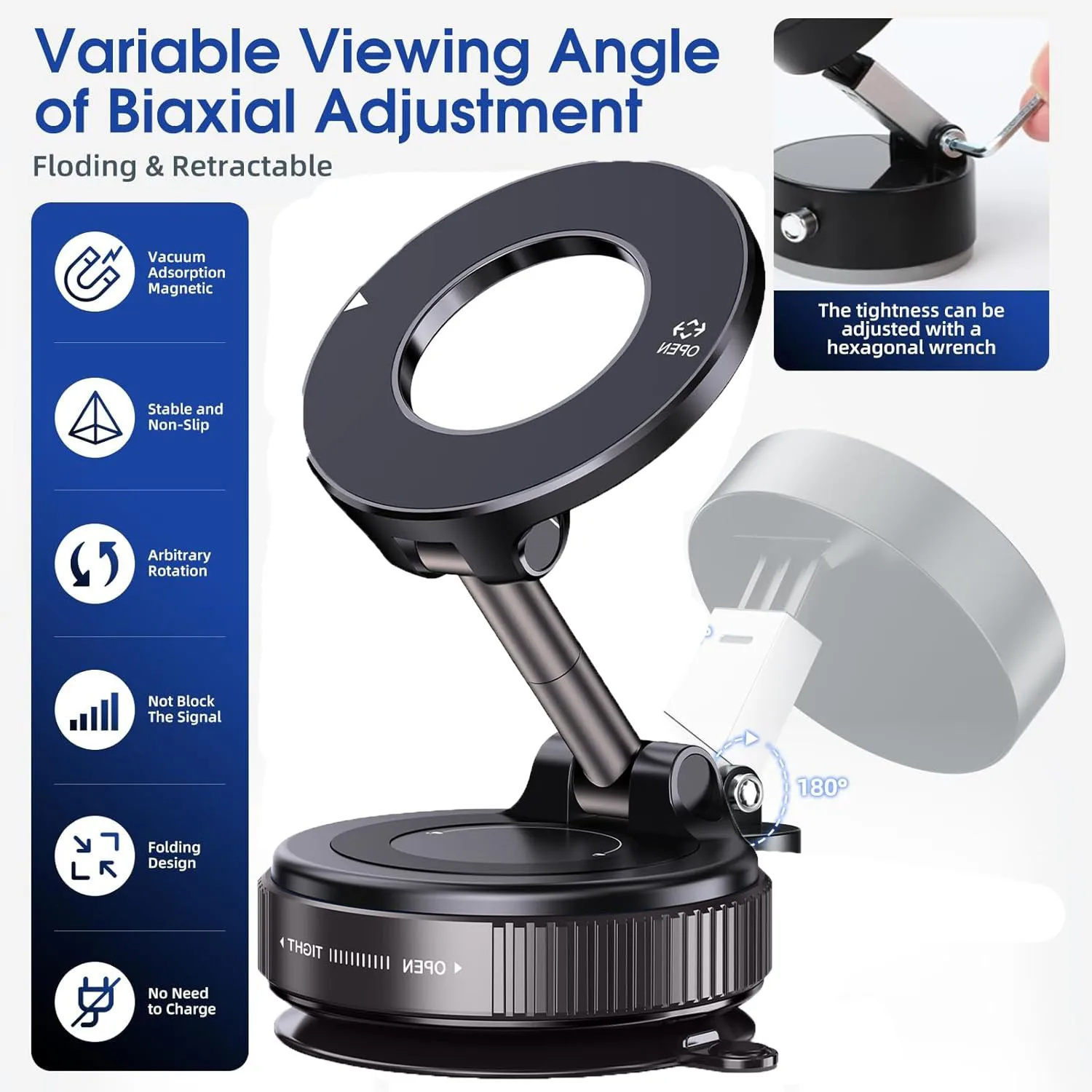 magnetic suction cup phone mount for magsafe 360° adjustable magnetic car phone holder pocket size foldable car mount magnetic suction cup phone mount for magsafe 360° adjustable magnetic car phone holder pocket size foldable car mount